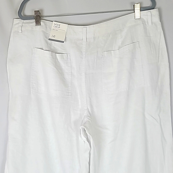 Style & Co women plus size 16 wide crop mid rise white pants semi sheer - Picture 5 of 6